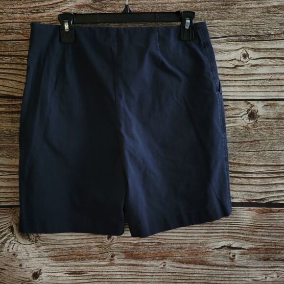" Theory " Woman's shorts blue Size: 8 left side zipper Pre-owned - Picture 1 of 4